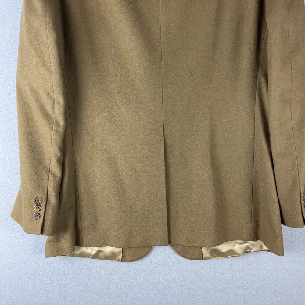 VTG Rogers Scott Cashmere Blazer Sport Coat Mens 44R Tan USA Made Career